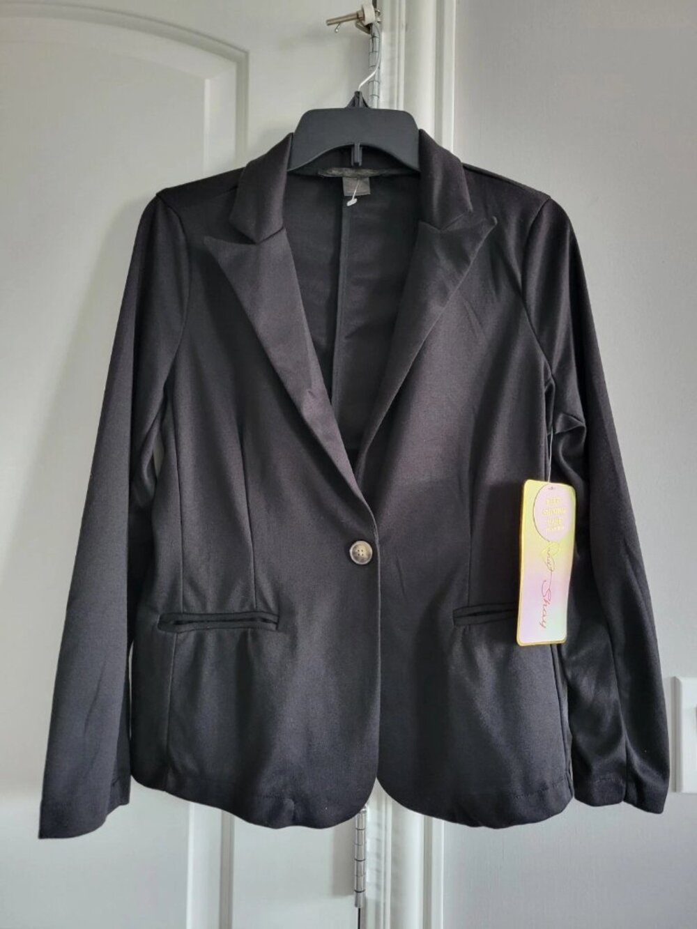 Coco & Shay Casual Black Blazer Medium 2 pocket Single Button Jacket  Office NWT